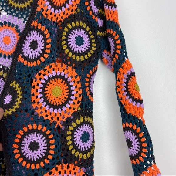 RARE Anthropologie MOTH Medallion Crochet Cardigan - Picture 4 of 6